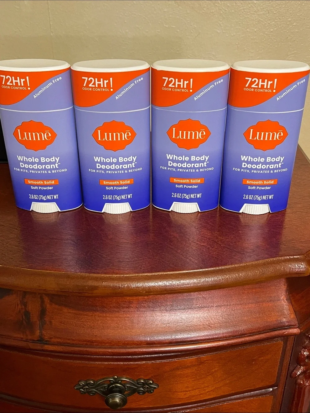 Lume whole body deodorant smooth solid soft powder lot of 4